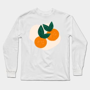 oranges with leaves Long Sleeve T-Shirt